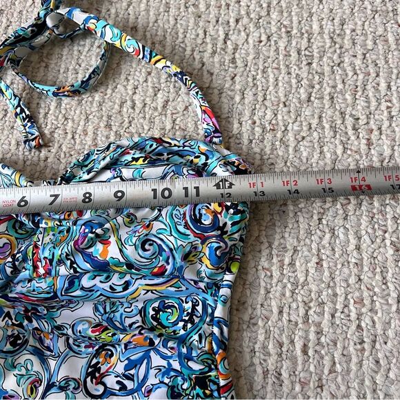 Lauren Ralph Lauren Mystic Paisley Tummy Control One-Piece Swim Dress - Picture 11 of 14